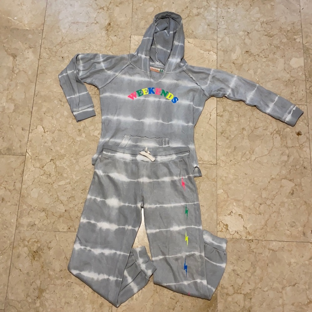 Co-ord Set in grey with white stripes